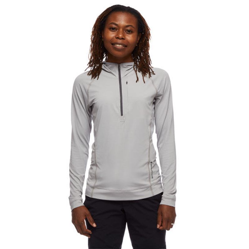 Black Diamond Alpenglow Pro Women's Tops Grey | 47352-QVFO