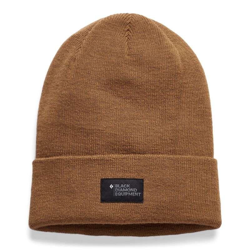 Black Diamond Badge Beanie Unisex Accessories Brown | 72051-ZTWM