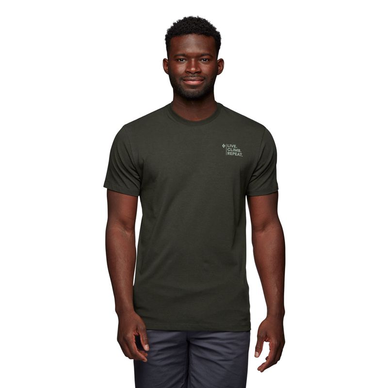 Black Diamond Desert To Mountain SS Men's Tops Grey Green | 38762-JXVF