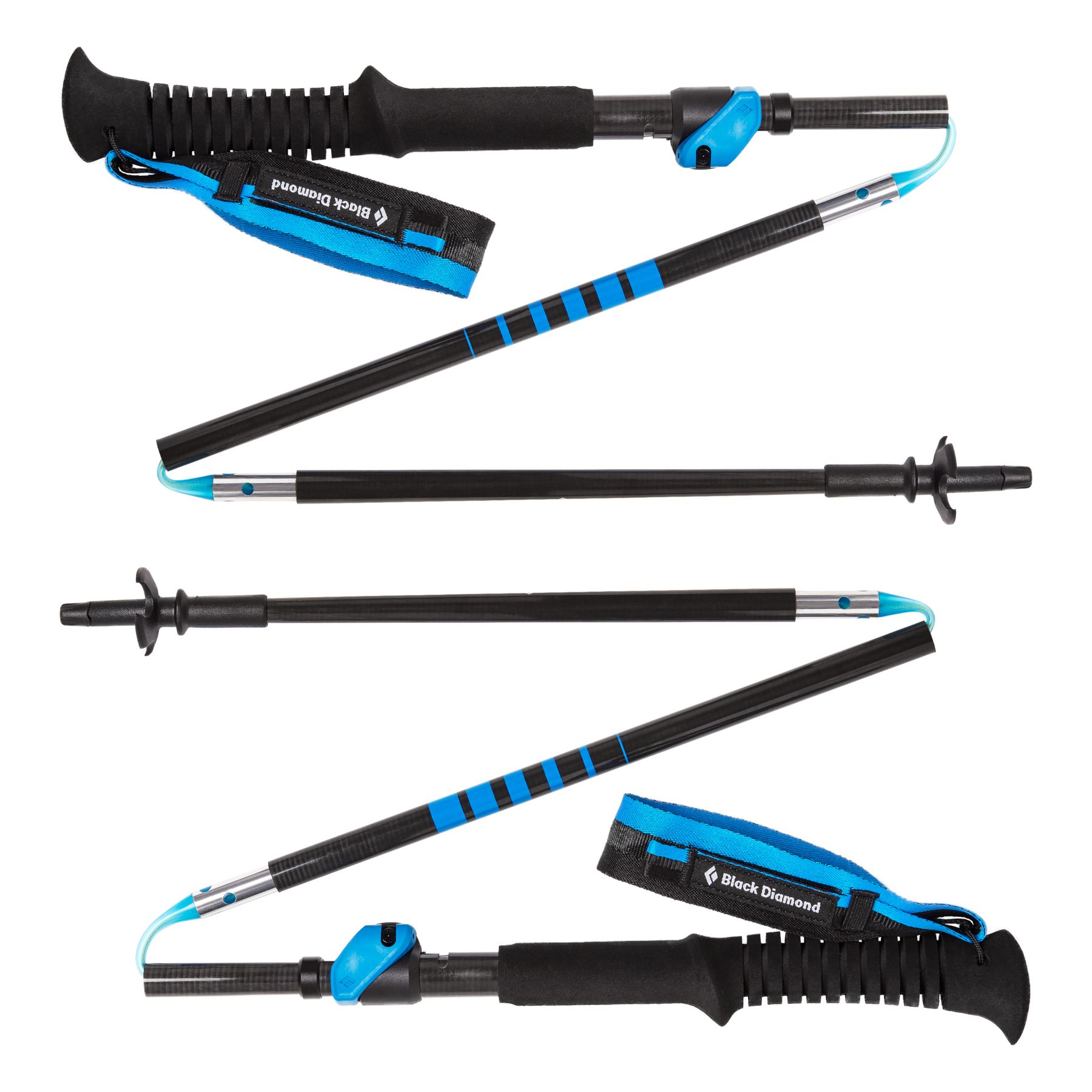 Black Diamond Distance Carbon FLZ Unisex Trekking Poles Blue | 12935-PKQJ