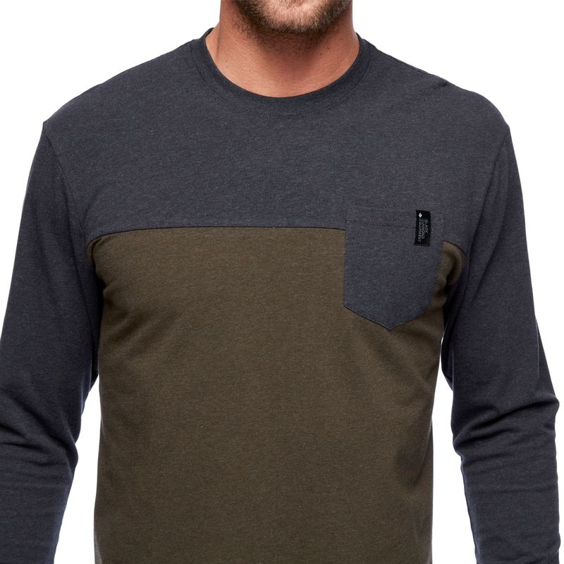 Black Diamond LS Campus Men's Tops Black | 90765-ZTUI