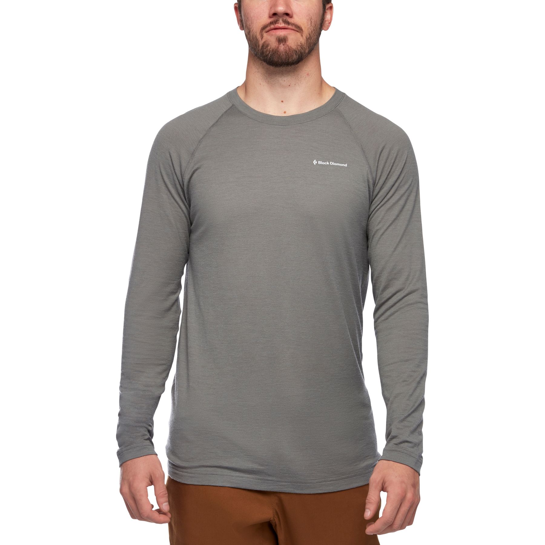 Black Diamond LS Rhythm Men's Tops Grey | 64958-PQMY