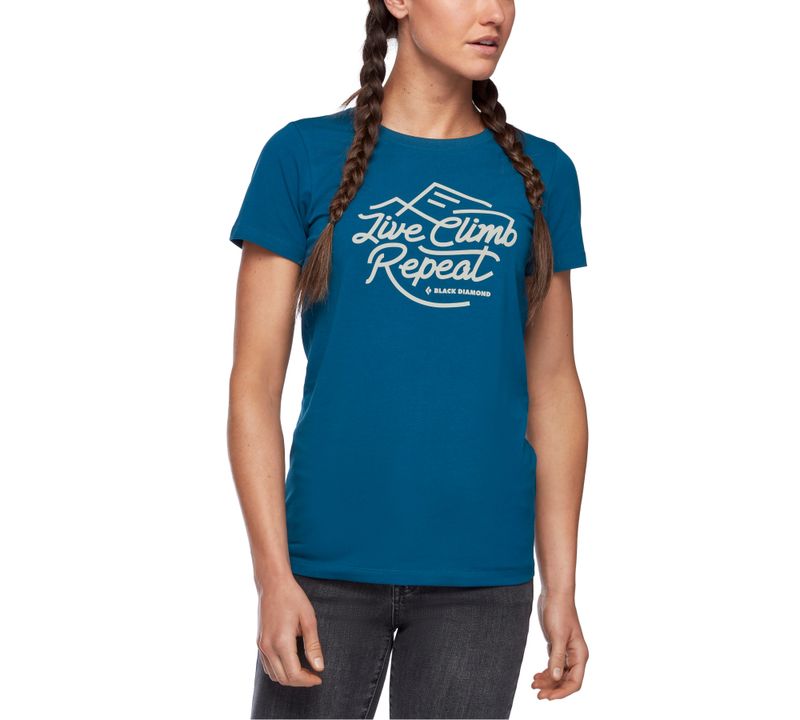 Black Diamond Live Climb Repeat Women's Tops Blue | 28014-FDUL