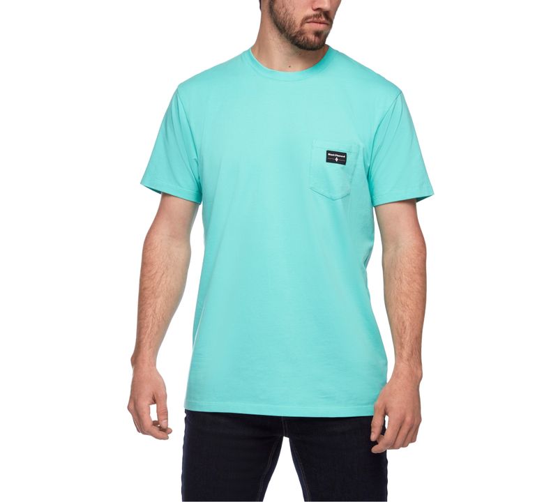 Black Diamond Pocket Label Men's Tops Blue | 18473-AFXS