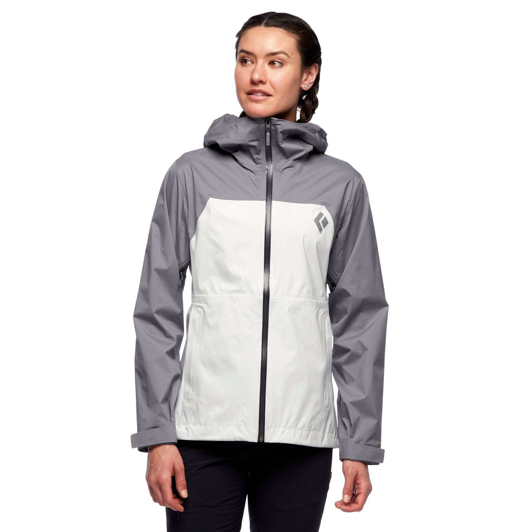 Black Diamond Stormline Stretch Rain Shell Women's Jackets Grey White | 52631-EXAC