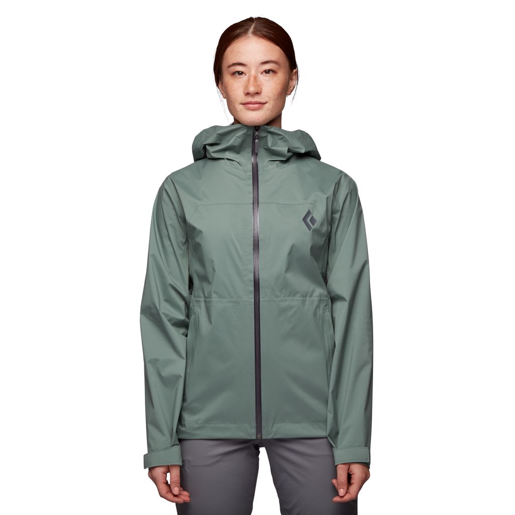 Black Diamond Stormline Stretch Rain Shell Women's Jackets Green | 73502-HUWD