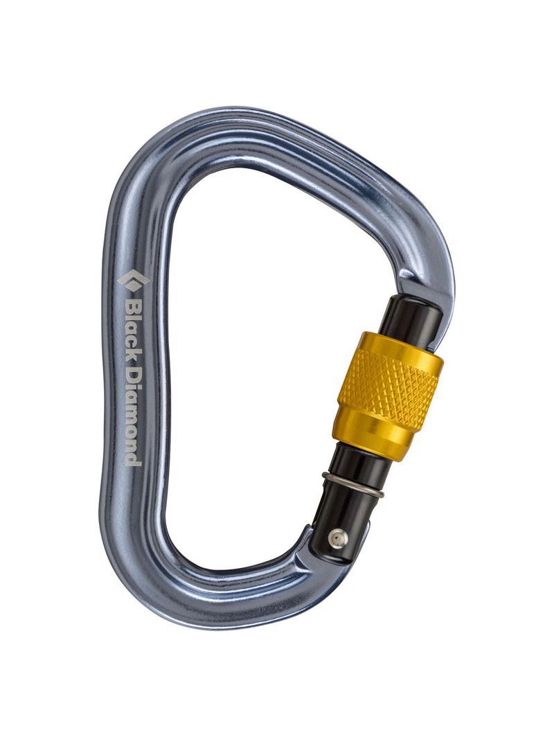 Black Diamond VaporLock Screwgate Unisex Carabiners Dark Grey / Yellow | 68127-BDEK