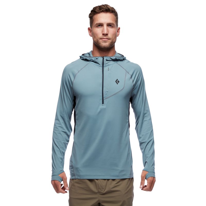 Black Diamond Alpenglow Pro Men\'s Tops Blue | 31264-RMQT