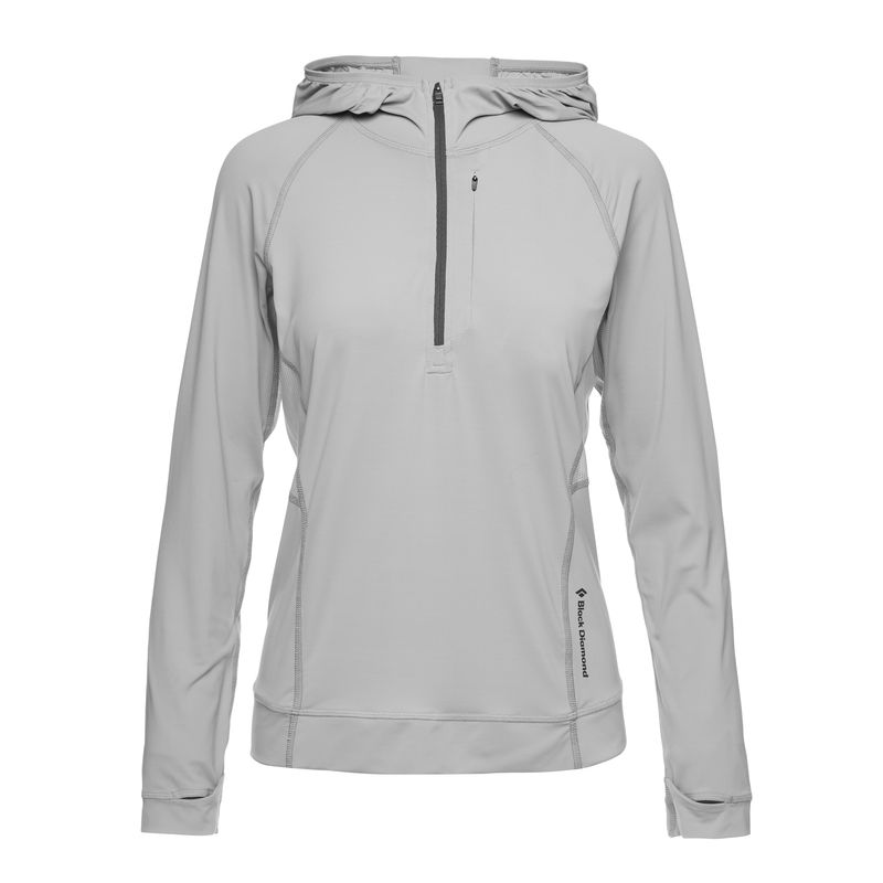 Black Diamond Alpenglow Pro Women's Tops Grey | 47352-QVFO