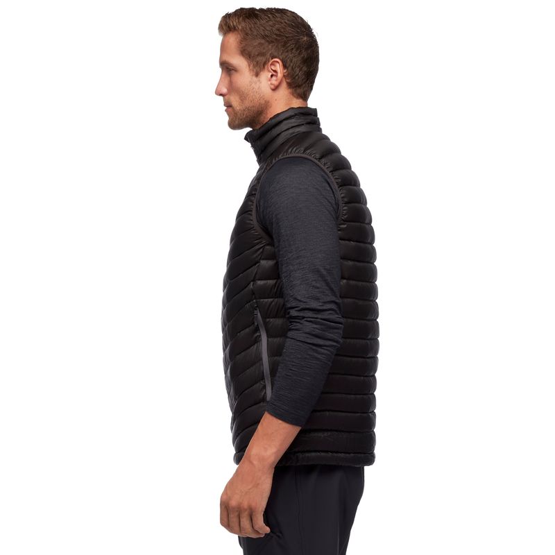 Black Diamond Approach Down Vest Men's Jackets Black | 93170-SZCF