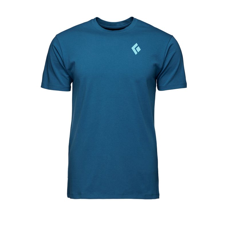 Black Diamond BD Mountain Badge SS Men's Tops Blue | 13562-LNYM