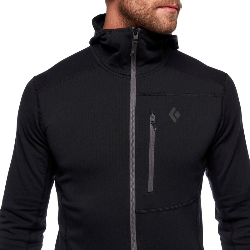 Black Diamond Coefficient Fleece Men's Tops Black | 53982-SJKI