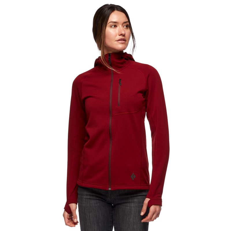 Black Diamond Coefficient Fleece Women\'s Jackets Red | 83517-DGAX