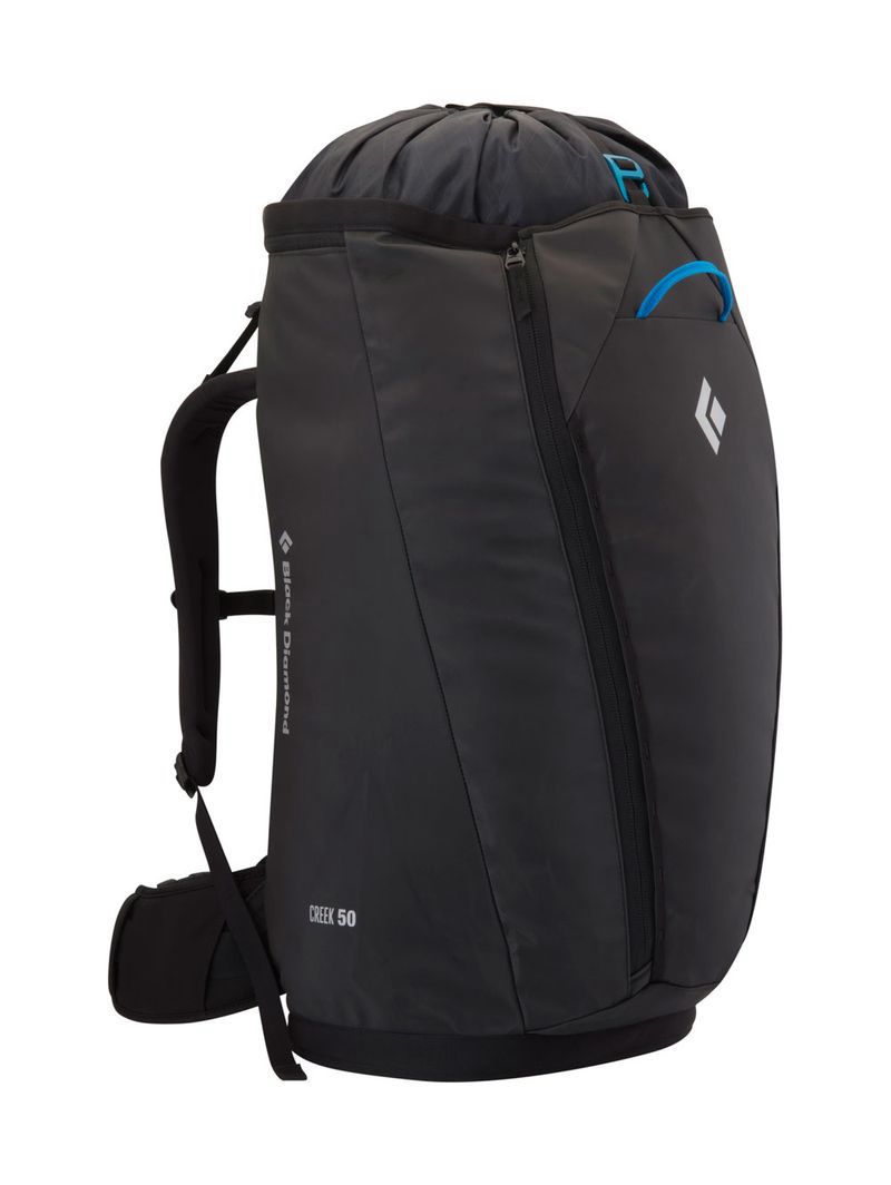 Black Diamond Creek 50 Unisex Pack Black | 31604-PDCQ