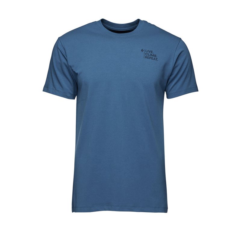 Black Diamond Desert To Mountain SS Men's Tops Blue | 61385-RCNB