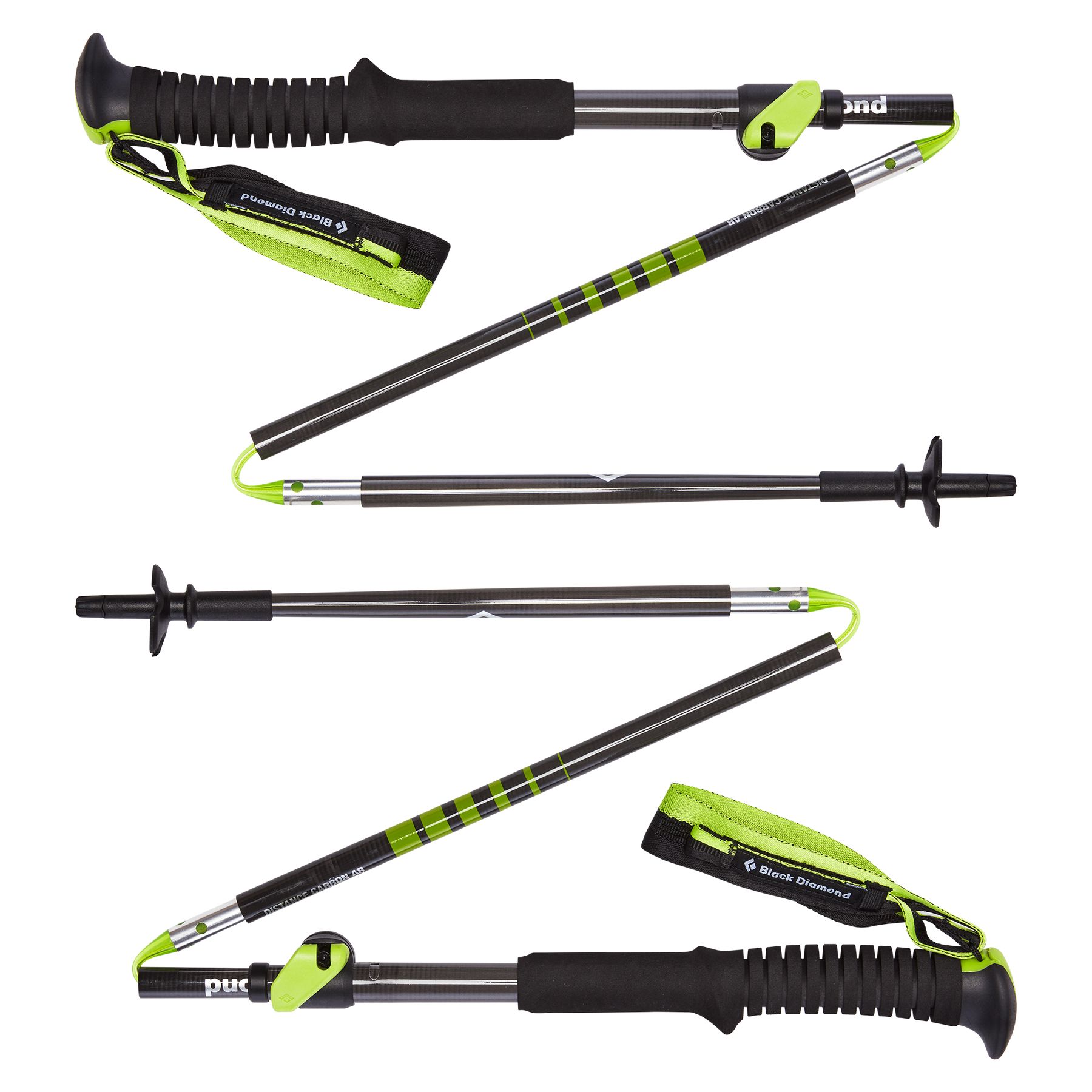 Black Diamond Distance Carbon FLZ-AR Unisex Trekking Poles Green | 31048-XWOD