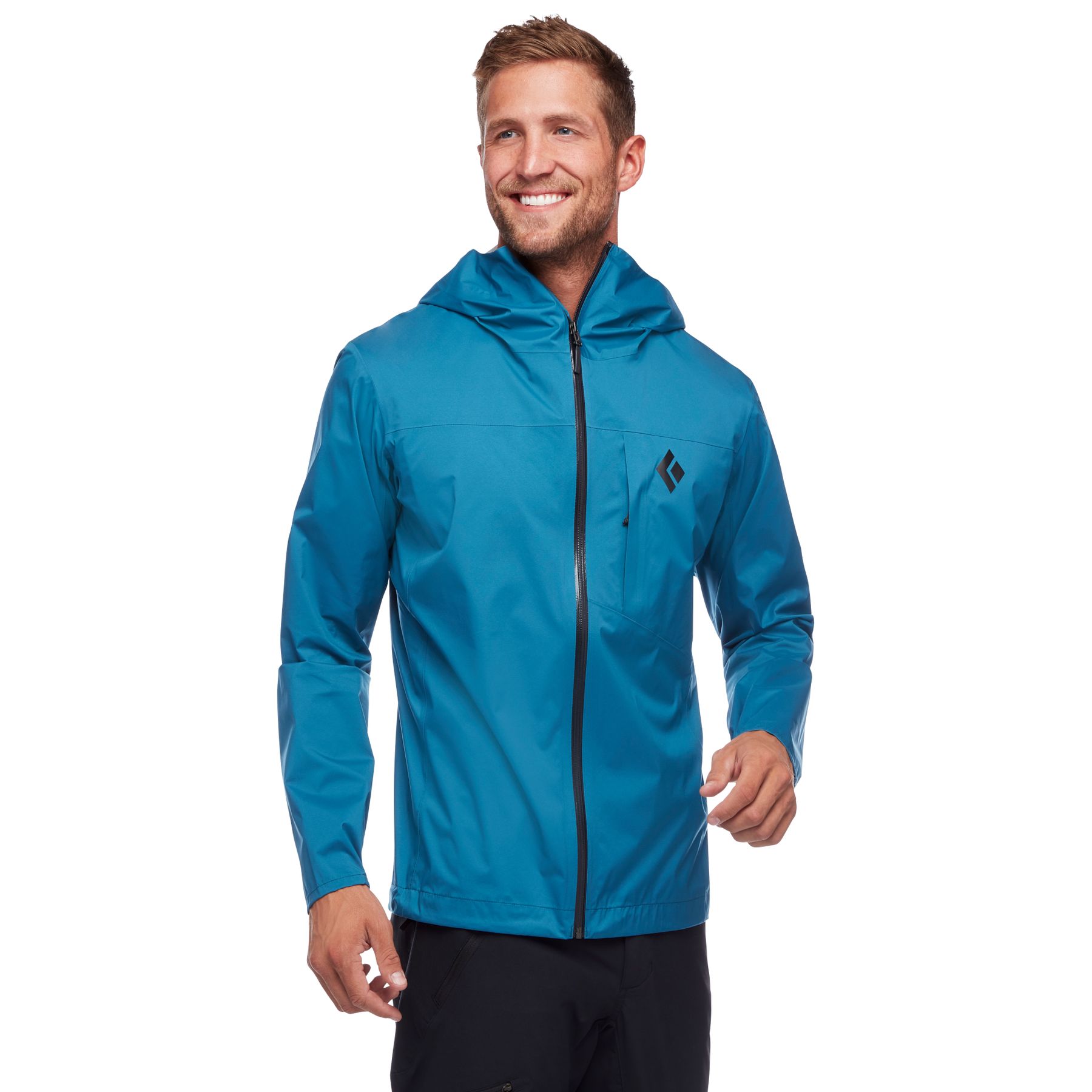 Black Diamond Fineline Stretch Rain Shell Men\'s Jackets Blue | 43920-LAMS