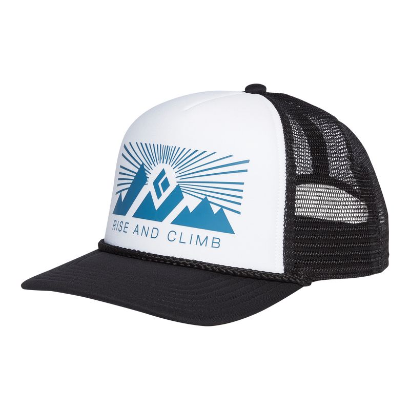 Black Diamond Flat Bill Trucker Hat Unisex Accessories White / Blue | 24960-RJOF