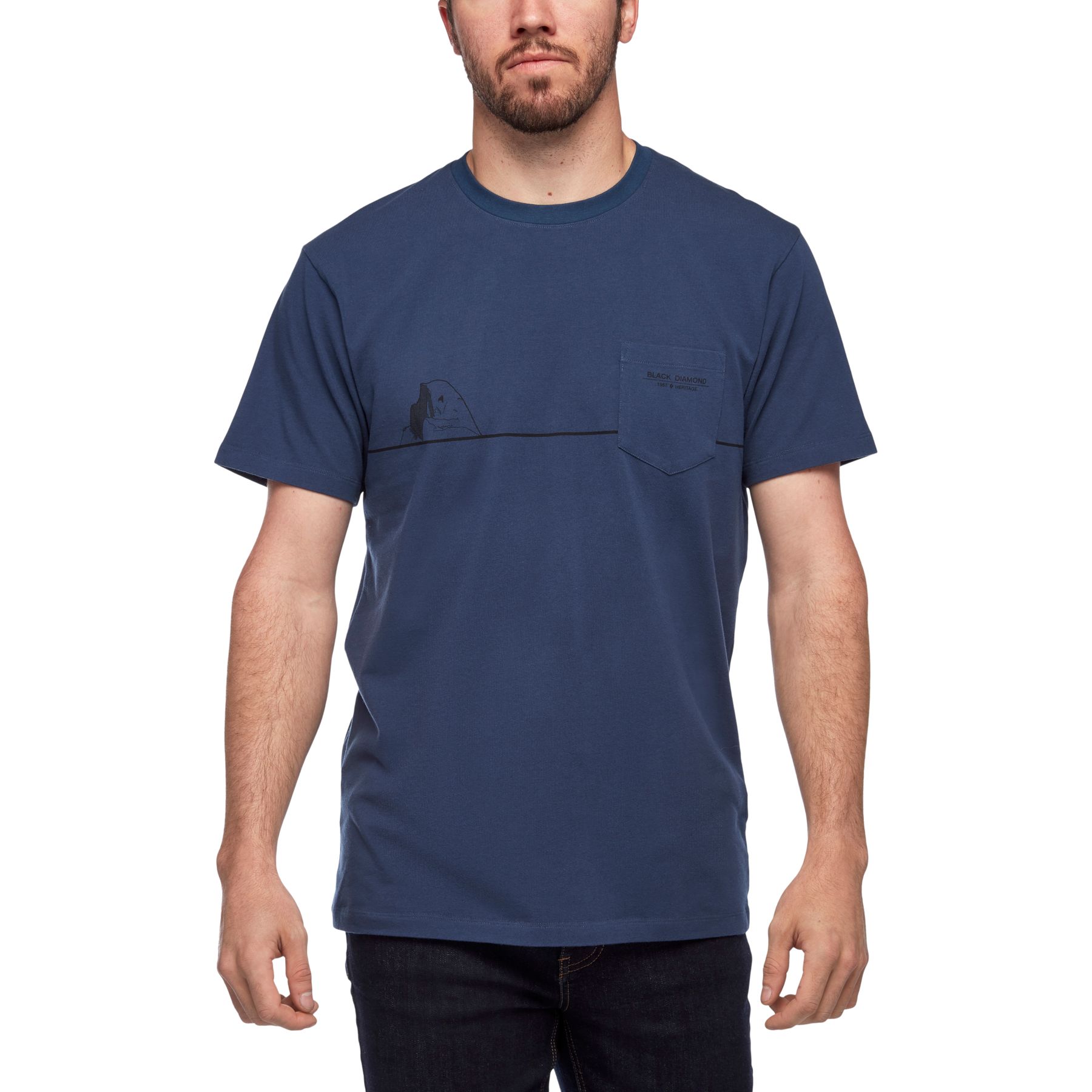 Black Diamond Half Dome Pocket Men's Tops Black | 02894-UNPK