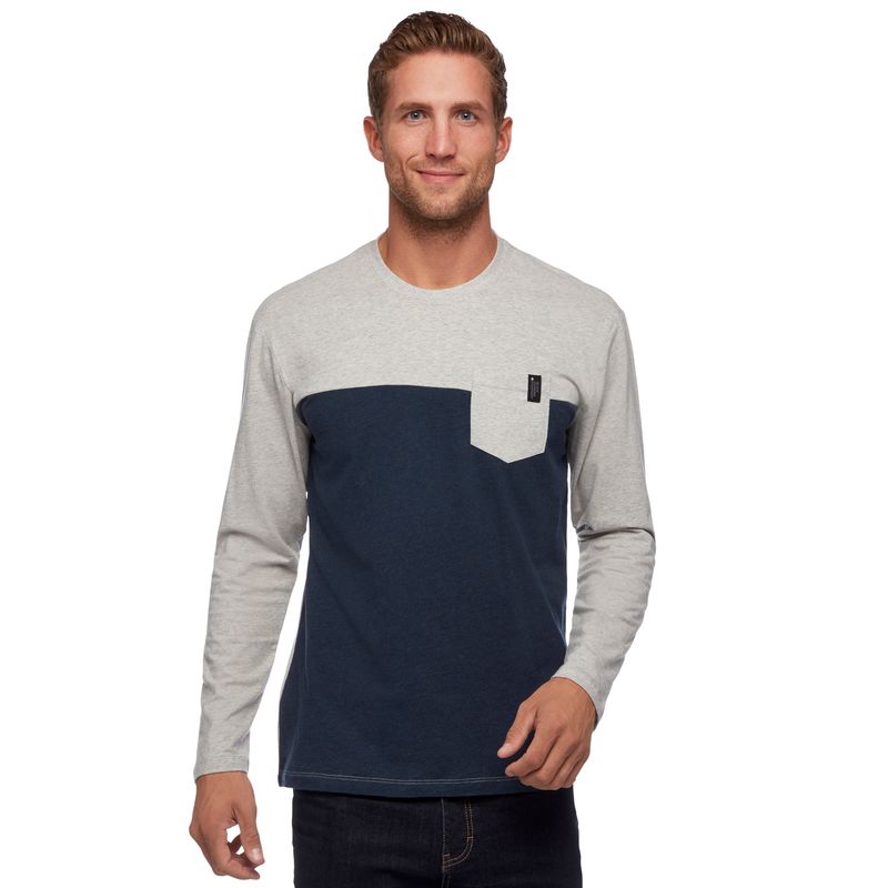 Black Diamond LS Campus Men's Tops Grey | 06271-UQWA