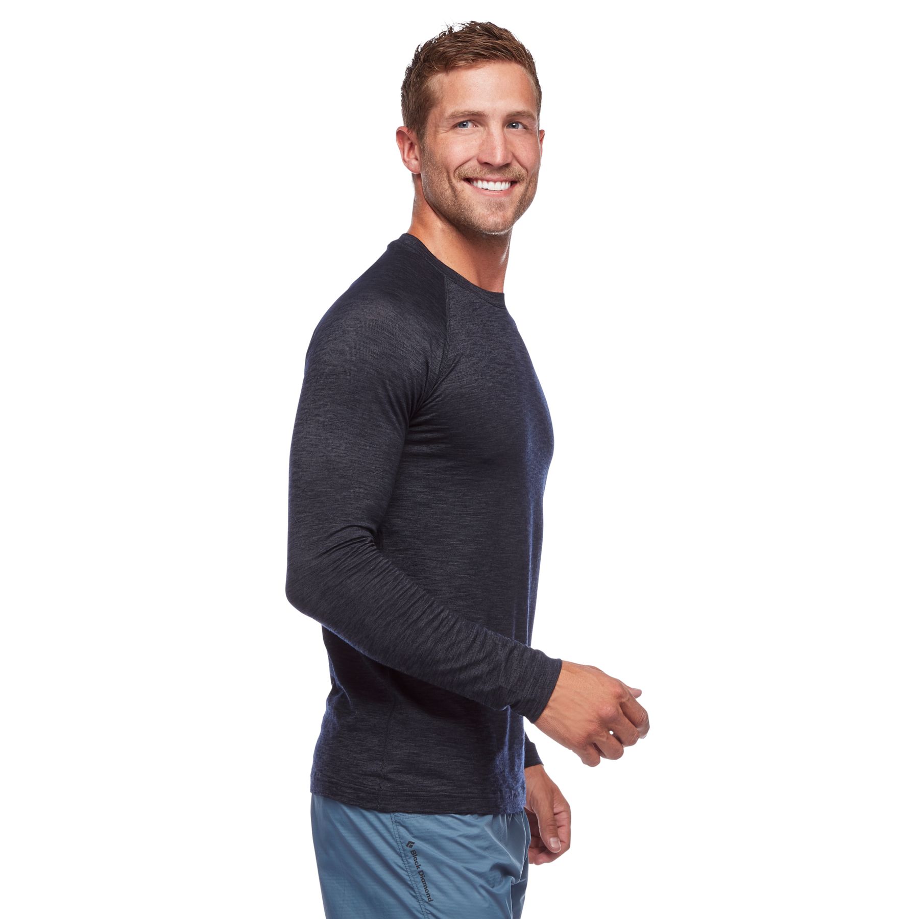 Black Diamond LS Rhythm Men's Tops Black | 49082-VBZD