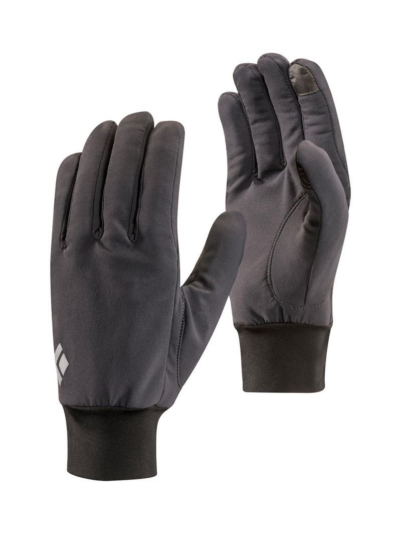 Black Diamond Lightweight Softshell Unisex Gloves Black | 32546-OTIU