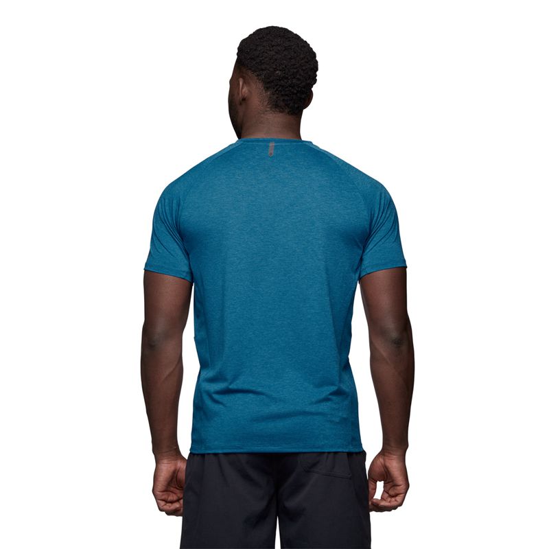 Black Diamond Lightwire SS Tech Men's Tops Blue | 23189-NBSY