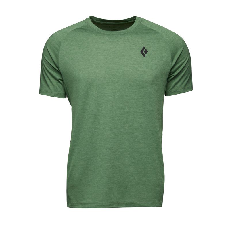 Black Diamond Lightwire SS Tech Men's Tops Green | 73862-UCEI