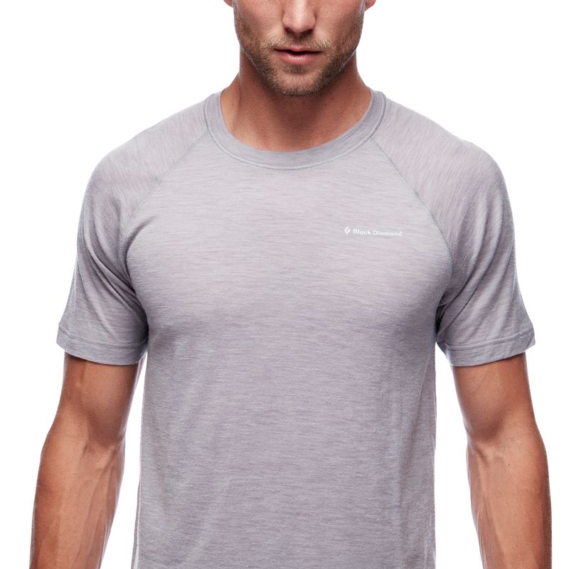 Black Diamond Rhythm Men's Tops Grey | 08749-ZEQU