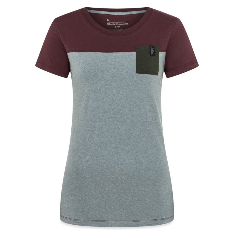 Black Diamond SS Campus Women's Tops Black Grey | 96871-ELOV