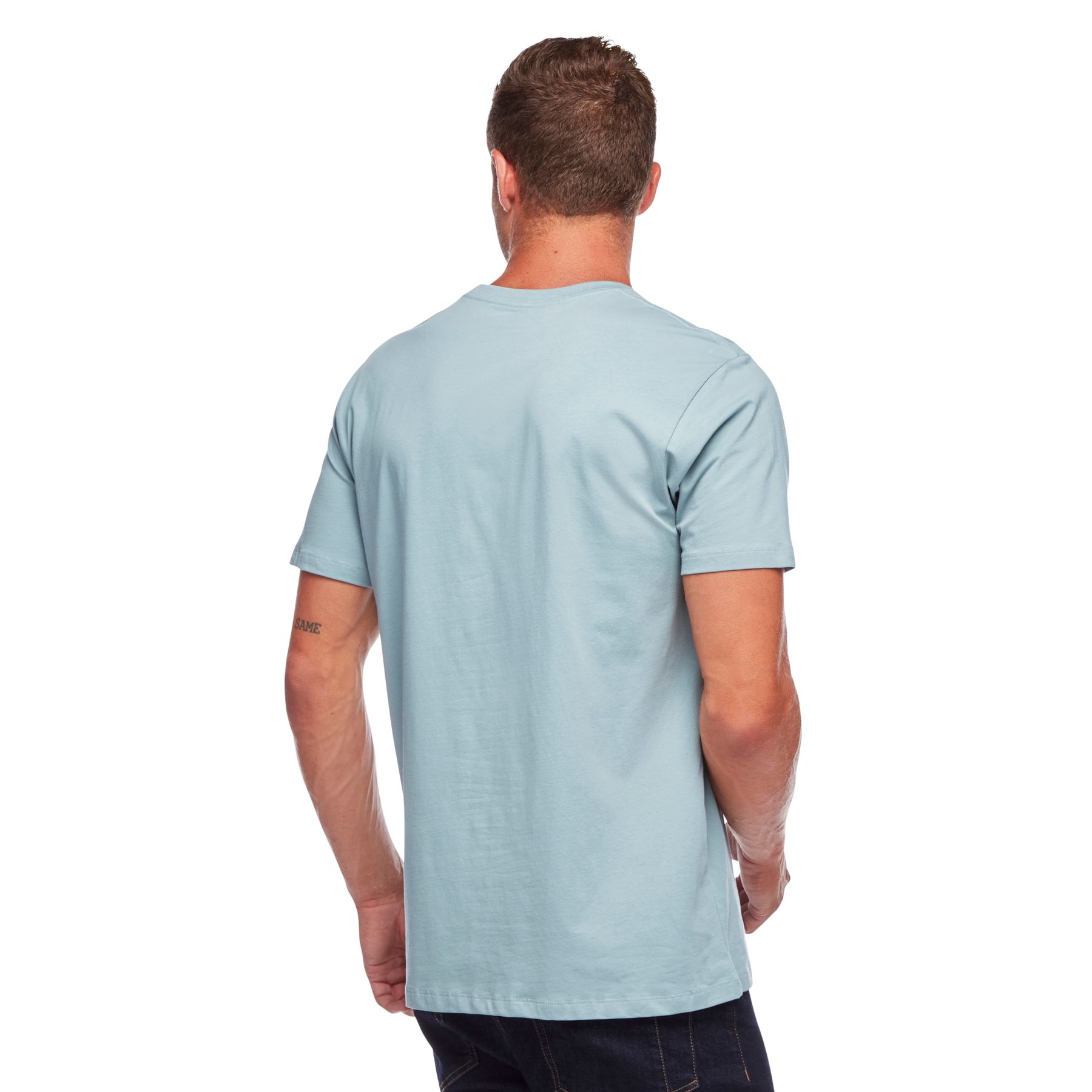 Black Diamond Stacked Logo Men's Tops Blue | 48065-KJCT