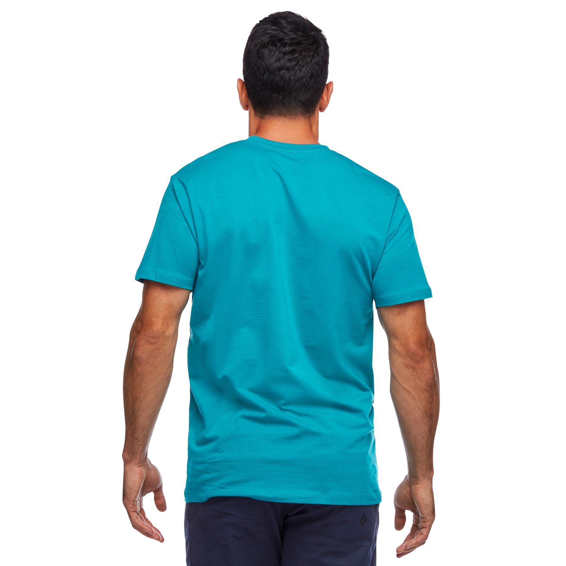 Black Diamond Stacked Logo Men's Tops Turquoise | 46809-AQZX