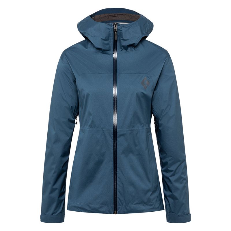 Black Diamond Stormline Stretch Rain Shell Women's Jackets Blue | 25097-KANR