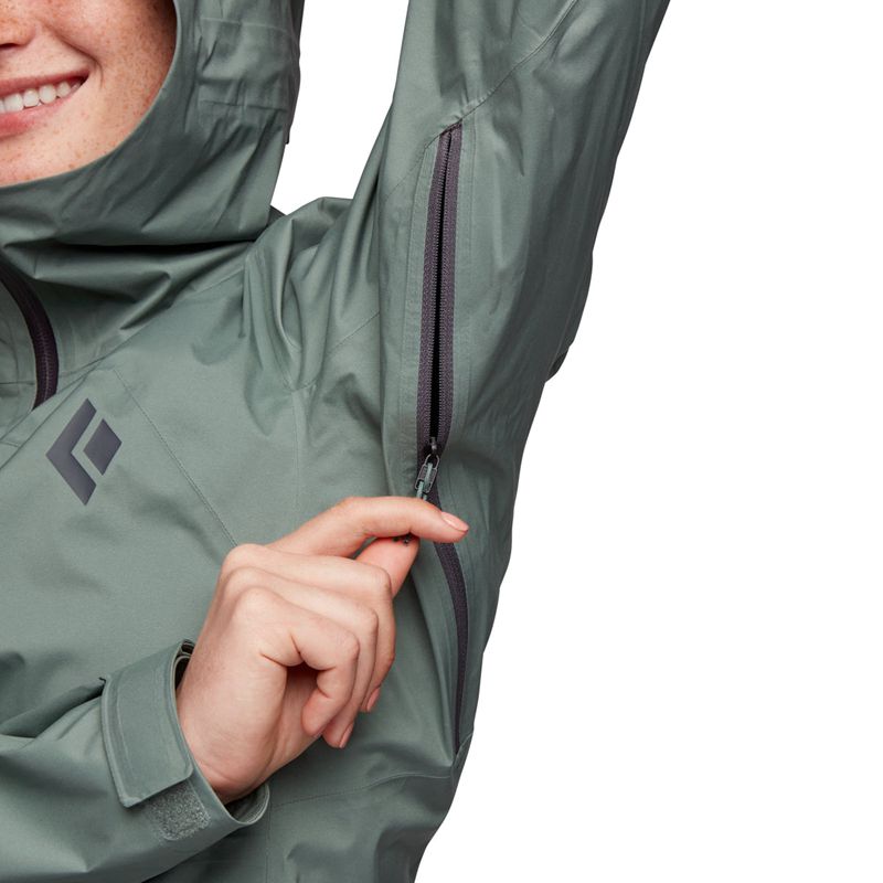 Black Diamond Stormline Stretch Rain Shell Women's Jackets Green | 73502-HUWD