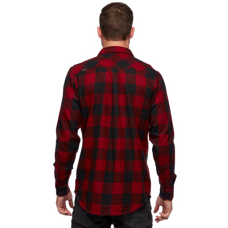 Black Diamond Zodiac Flannel Men's Tops Dark Red | 29873-DKPX