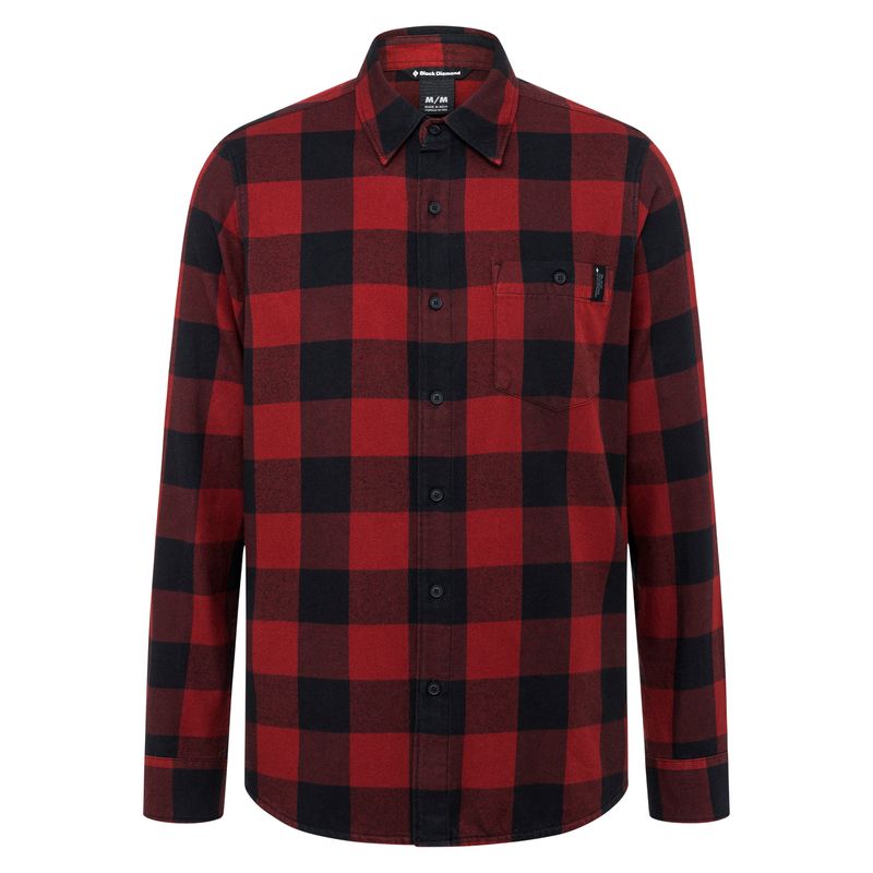 Black Diamond Zodiac Flannel Men's Tops Dark Red | 29873-DKPX