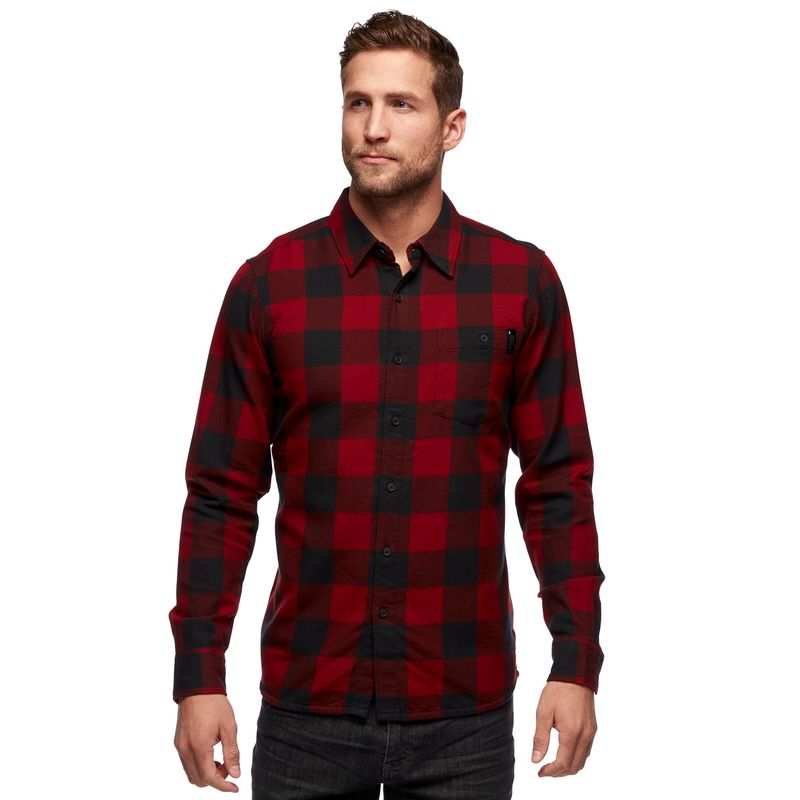 Black Diamond Zodiac Flannel Men\'s Tops Dark Red | 29873-DKPX